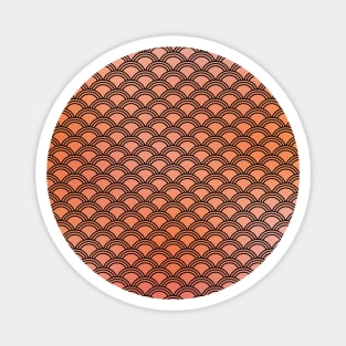 Cute Orange Mermaid Scale Pattern Magnet